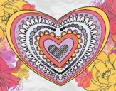 Desenho Mandala coração pintado por Patricia99