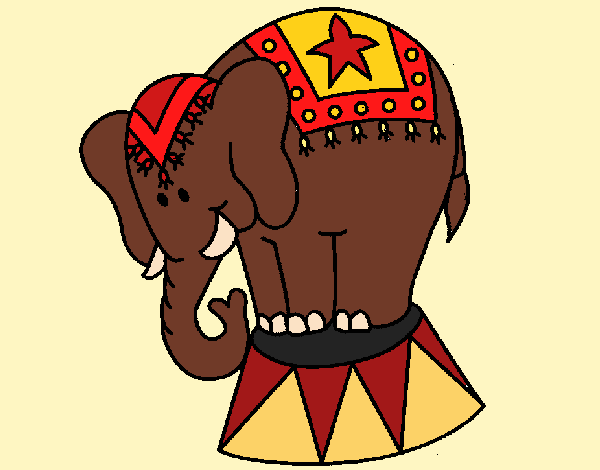 Desenho Elefante a actuar pintado por vanalb