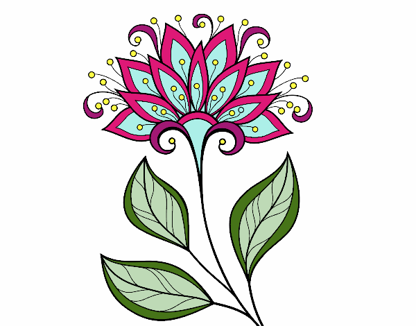 Desenho Flor decorativa pintado por vanalb