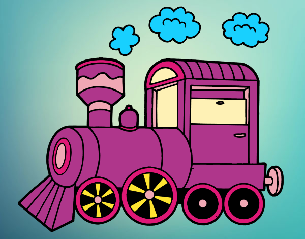 Desenho Locomotiva a vapor pintado por vanalb