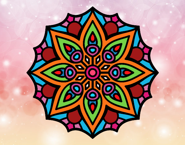Desenho Mandala simetria simples pintado por carmasiana