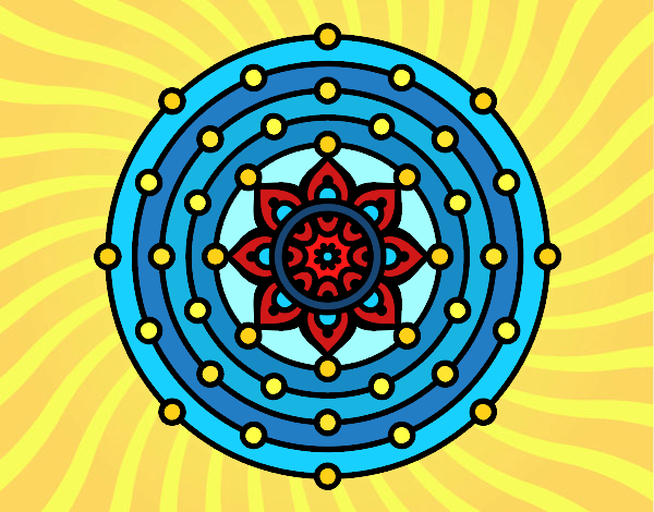 Desenho Mandala sistema solar pintado por carmasiana
