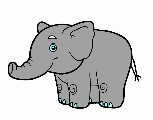 Desenho Um pequeno elefante pintado por carolina22