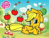 Desenho  Applejack e suas maçãs pintado por Giovannamg