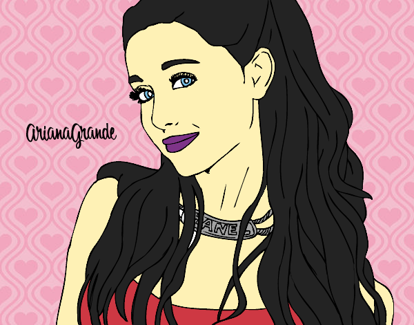 Desenho Ariana Grande com coleira pintado por anaCFAIAL