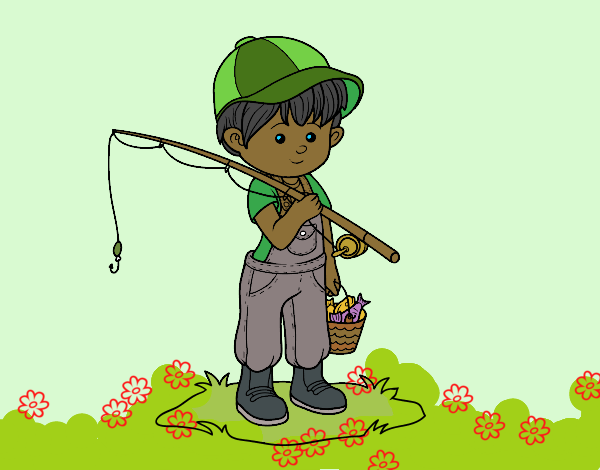 criança pescador