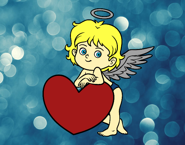 Desenho Cupido e um coração pintado por anaCFAIAL