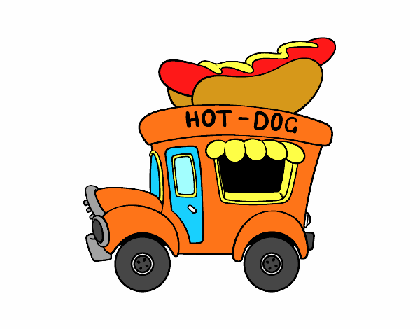 Desenho Food truck de Cachorro-quente pintado por luzinda