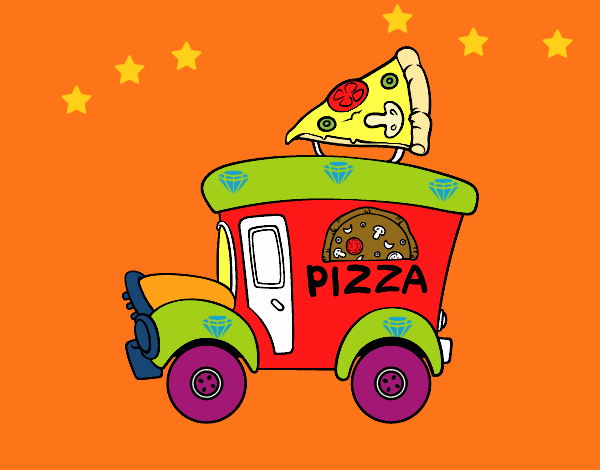 Desenho Food truck de pizza pintado por luzinda