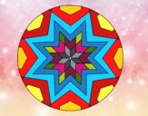 Desenho Mandala mosaico estrela pintado por Smoky