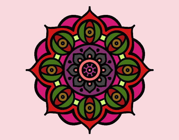 Desenho Mandala olhos pintado por luzinda