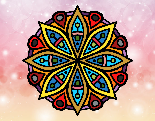 Desenho Mandala para a concentração pintado por Smoky