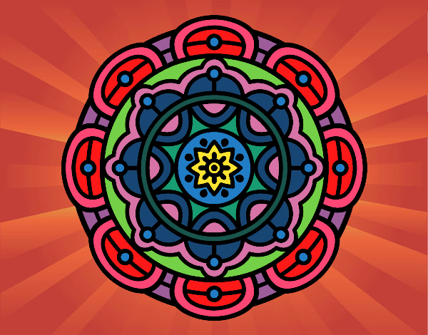 Desenho Mandala para relaxamento mental pintado por anaCFAIAL