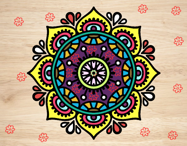 Desenho Mandala para relaxar pintado por Juhzinha