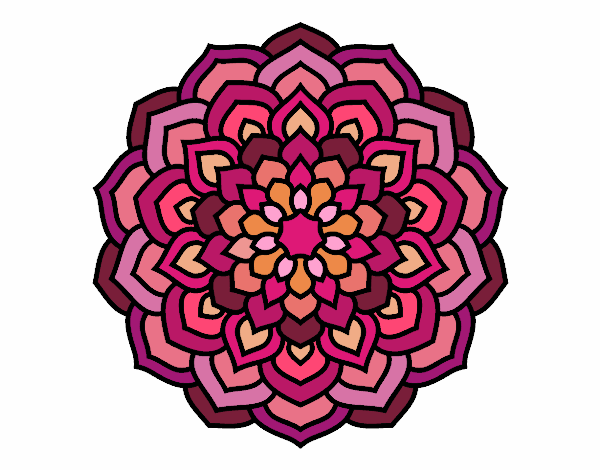Desenho Mandala pétalas de flores pintado por vanalb