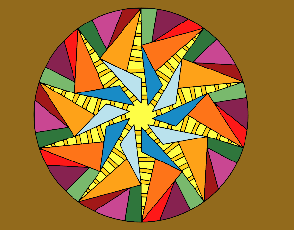 Desenho Mandala sol triangular pintado por Smoky