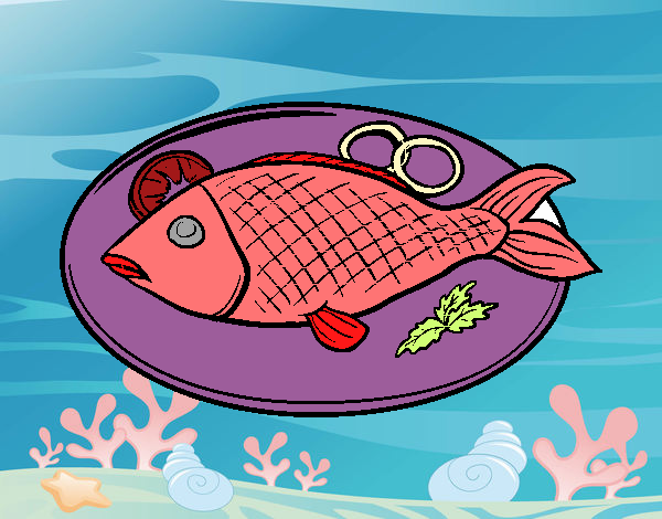 Desenho Placa de peixes pintado por luzinda