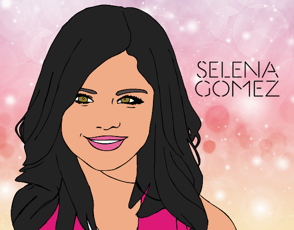 Desenho Selena Gomez sorrindo pintado por anaCFAIAL