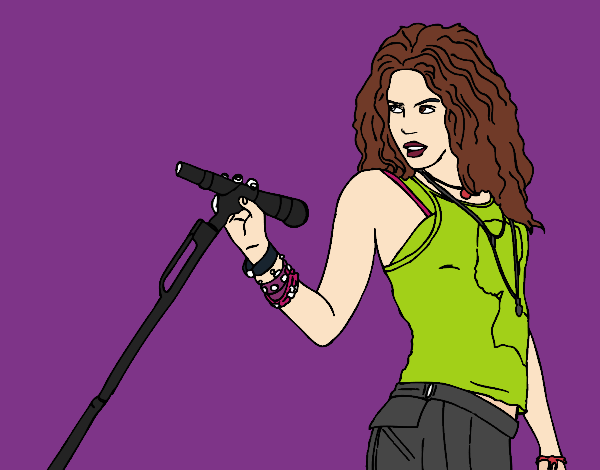 Desenho Shakira em concerto pintado por anaCFAIAL