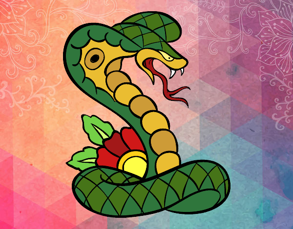 Desenho Tatuagem de cobra pintado por Smoky