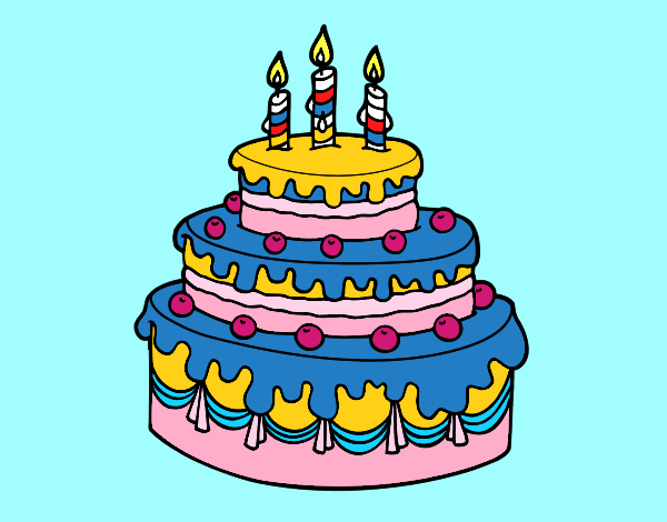 Desenho Torta de Aniversário pintado por mariasanto