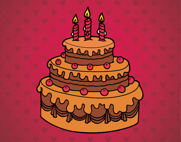 Desenho Torta de Aniversário pintado por anaCFAIAL