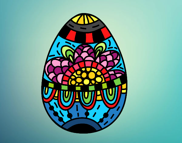 Desenho Um ovo de páscoa floral pintado por SrGusta