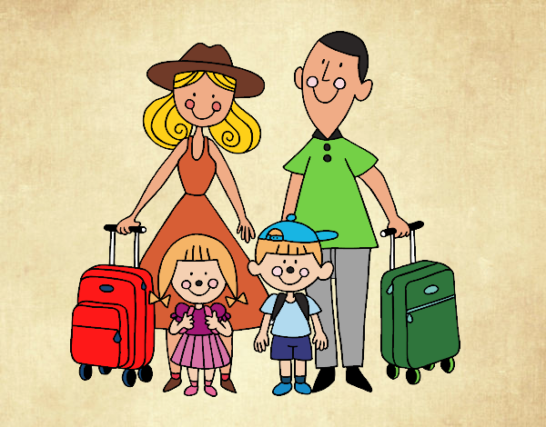 Desenho Uma família de férias pintado por vanalb
