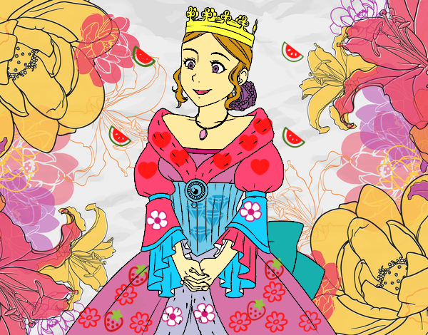 Desenho Princesa medieval pintado por Giovannamg