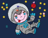 Desenho Menino astronauta pintado por ceciliaz