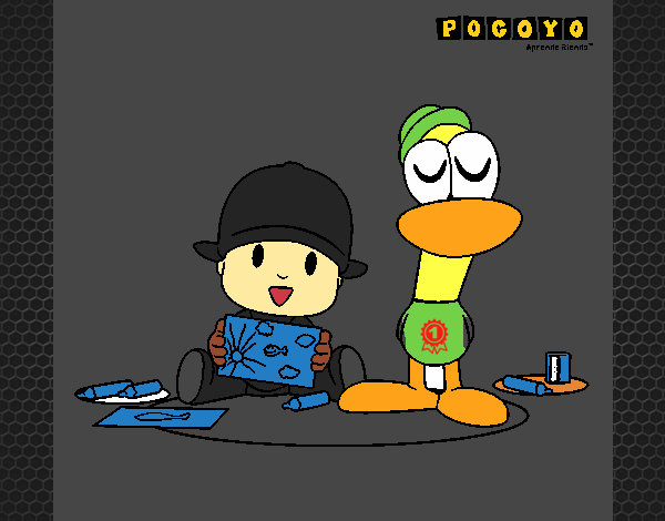 Desenho de Pocoyó e Pato pintado e colorido por Usuário não registrado o  dia 27 de Julho do 2011