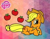 Desenho  Applejack e suas maçãs pintado por WalVivi