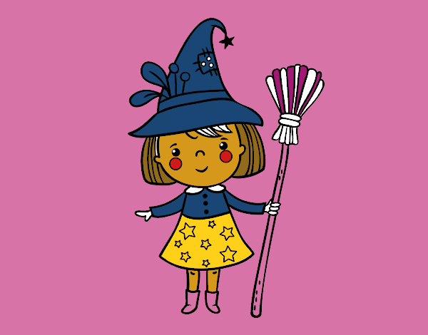 Desenho de Menina bruxa do Halloween pintado e colorido por Usuário não  registrado o dia 24 de Maio do 2017