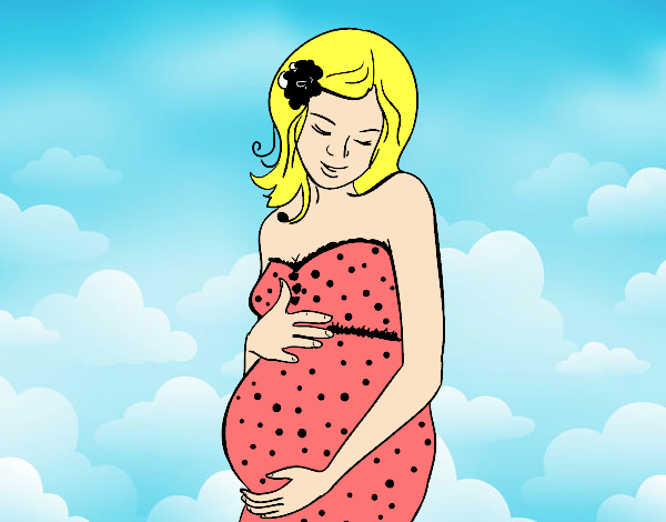 Mulher gravida feliz