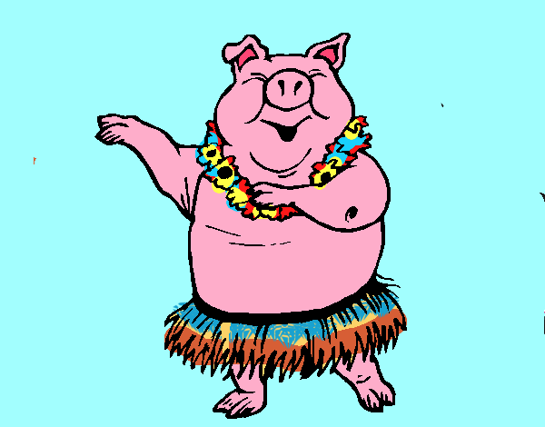 Desenho Porco havaiano pintado por zoi12