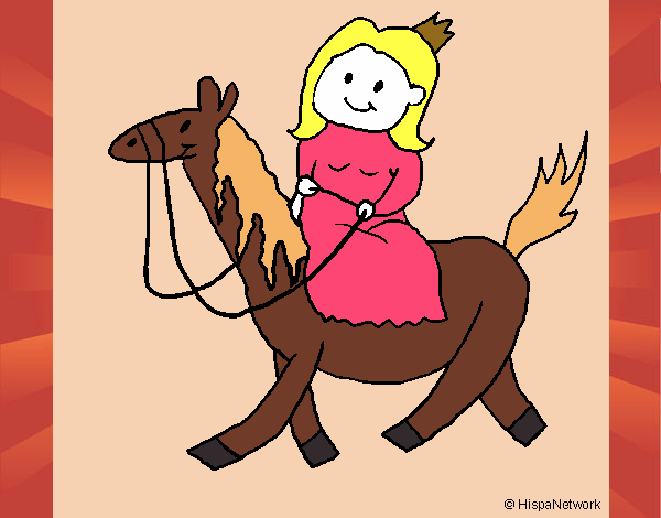Desenho Princesa a cavalo pintado por Polly_Leti