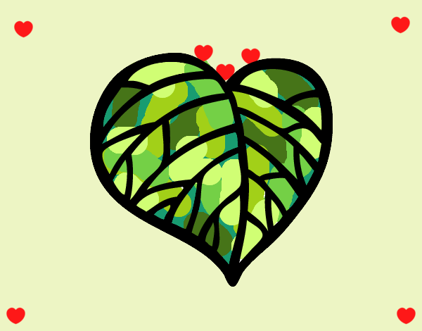 Desenho Coração verde pintado por ceciliaz