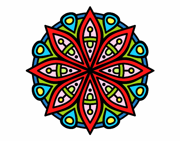 Desenho Mandala para a concentração pintado por bfca