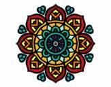 Desenho Mandala para a concentração mental pintado por teia72