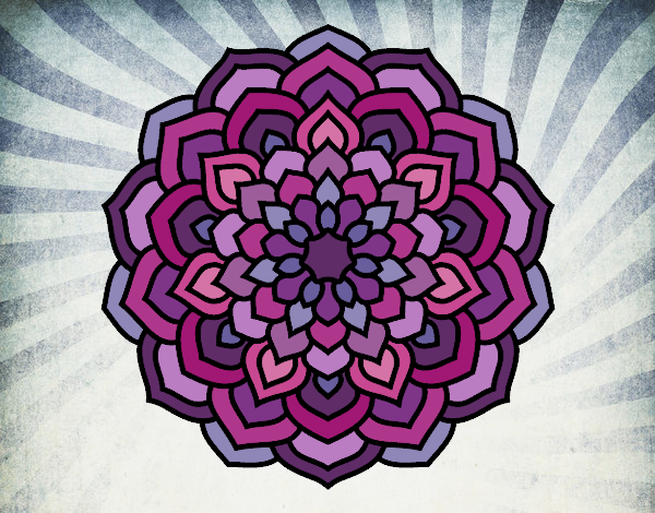 Desenho Mandala pétalas de flores pintado por teia72