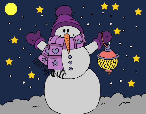 Desenho A neve do Natal do boneco de neve pintado por ceciliaz
