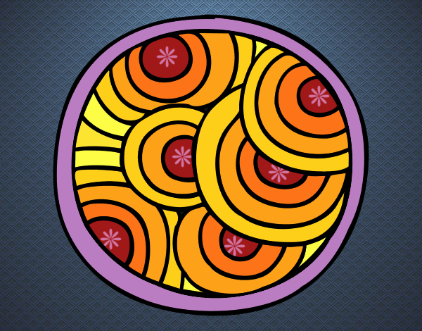 Desenho Mandala circular pintado por teia72