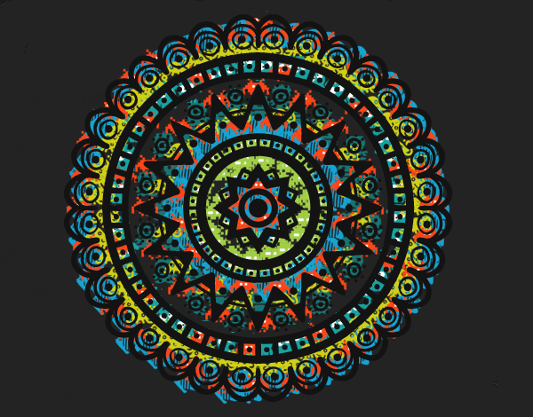 Desenho Mandala étnica pintado por ceciliaz