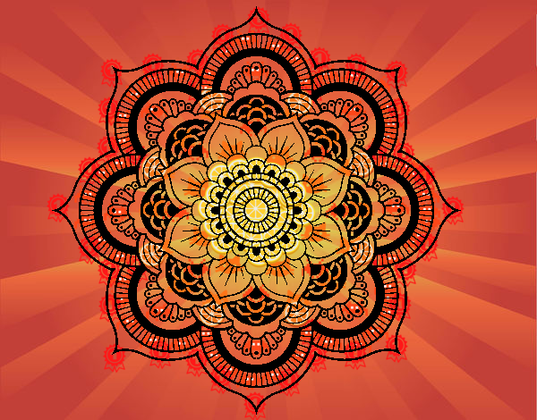 Desenho Mandala flor oriental pintado por ceciliaz