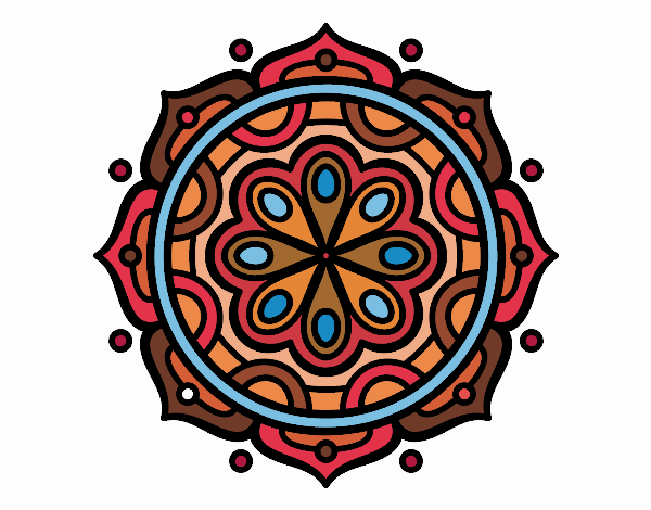 Desenho Mandala para meditar pintado por teia72