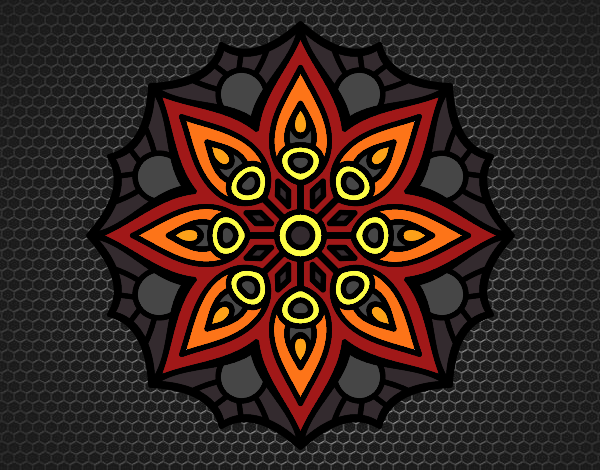 Desenho Mandala simetria simples pintado por teia72
