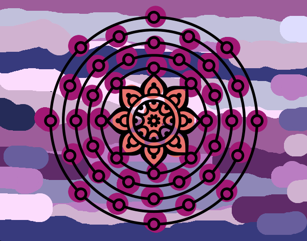 Desenho Mandala sistema solar pintado por ceciliaz
