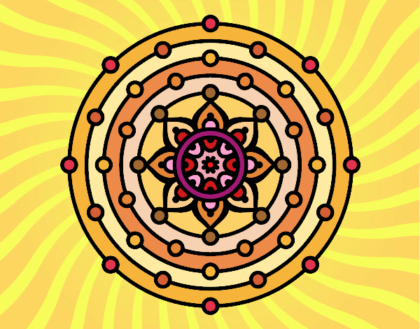 Desenho Mandala sistema solar pintado por leinha