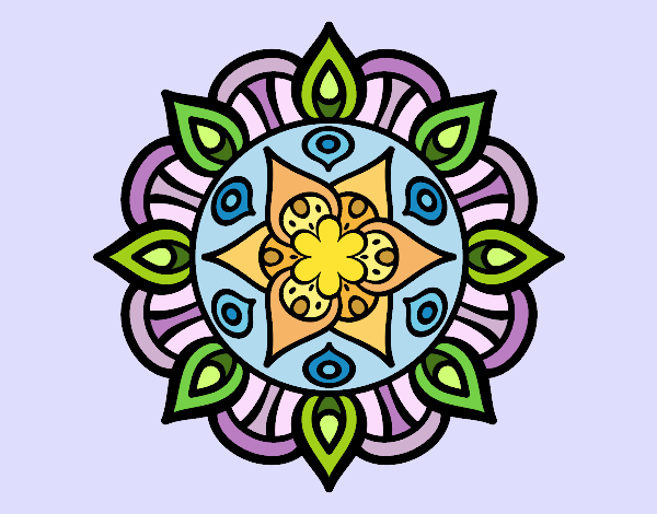 Desenho Mandala vida vegetal pintado por leinha