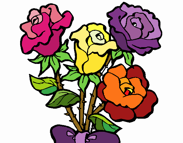 Desenho Ramo de rosas pintado por teia72